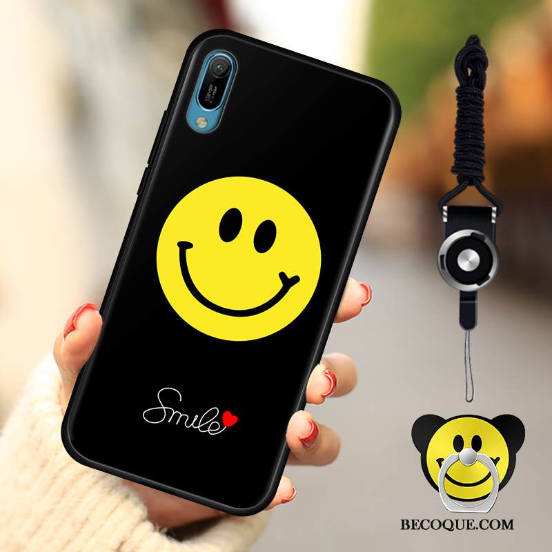 Kuori Huawei Y6 2019 Pehmeä Neste Kalvo Karkaisu, Kotelo Huawei Y6 2019 Ripustettavat Koristeet Sininen