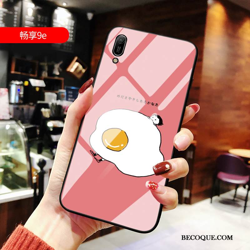 Kuori Huawei Y6 2019 Pehmeä Neste Muokata Lasi, Kotelo Huawei Y6 2019 Laukut Net Red Murtumaton