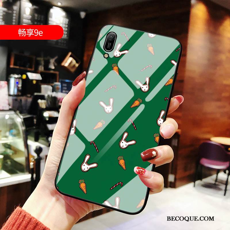 Kuori Huawei Y6 2019 Pehmeä Neste Muokata Lasi, Kotelo Huawei Y6 2019 Laukut Net Red Murtumaton