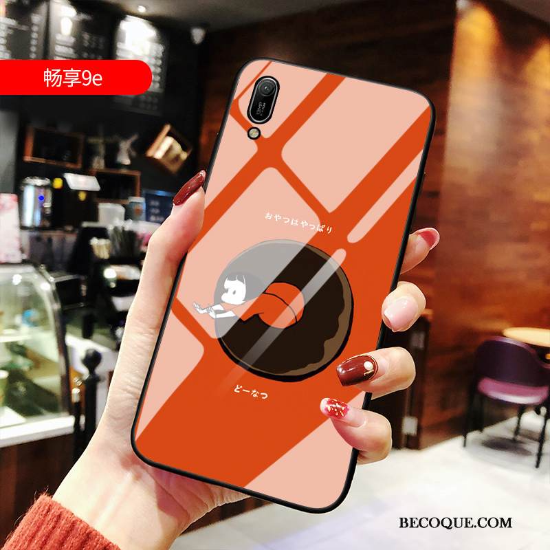 Kuori Huawei Y6 2019 Pehmeä Neste Muokata Lasi, Kotelo Huawei Y6 2019 Laukut Net Red Murtumaton