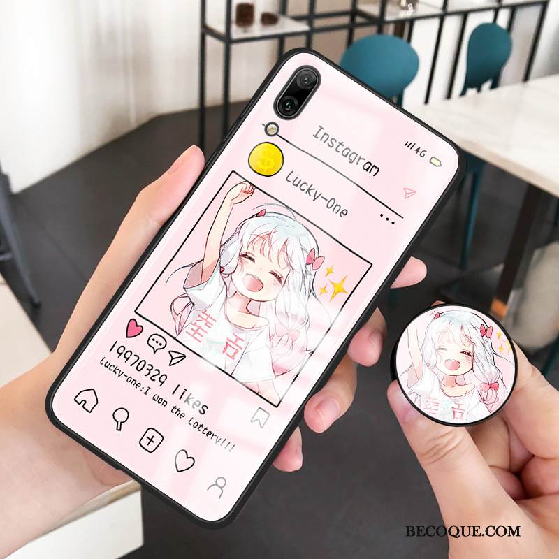 Kuori Huawei Y6 2019 Pehmeä Neste Murtumaton Net Red, Kotelo Huawei Y6 2019 Laukut Jauhe Puhelimen Kuoret