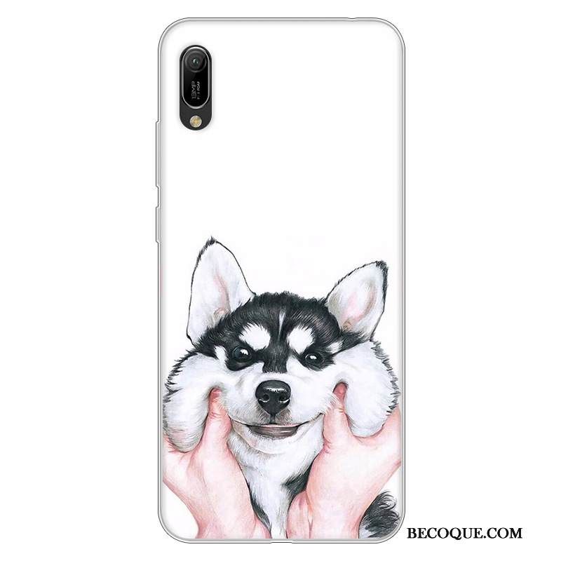 Kuori Huawei Y6 2019 Pehmeä Neste Murtumaton Puhelimen Kuoret, Kotelo Huawei Y6 2019 Silikoni Jauhe Valkoinen