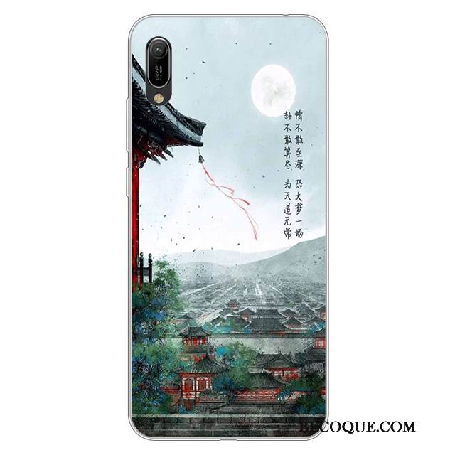 Kuori Huawei Y6 2019 Pehmeä Neste Murtumaton Puhelimen Kuoret, Kotelo Huawei Y6 2019 Silikoni Jauhe Valkoinen