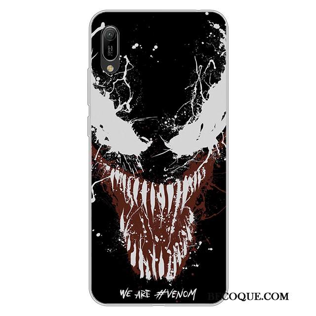 Kuori Huawei Y6 2019 Pehmeä Neste Murtumaton Puhelimen Kuoret, Kotelo Huawei Y6 2019 Silikoni Jauhe Valkoinen