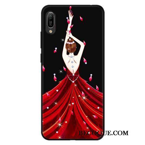 Kuori Huawei Y6 2019 Pehmeä Neste Puhelimen Kuoret Leimahtaa, Kotelo Huawei Y6 2019 Sarjakuva Pesty Suede Sideharso