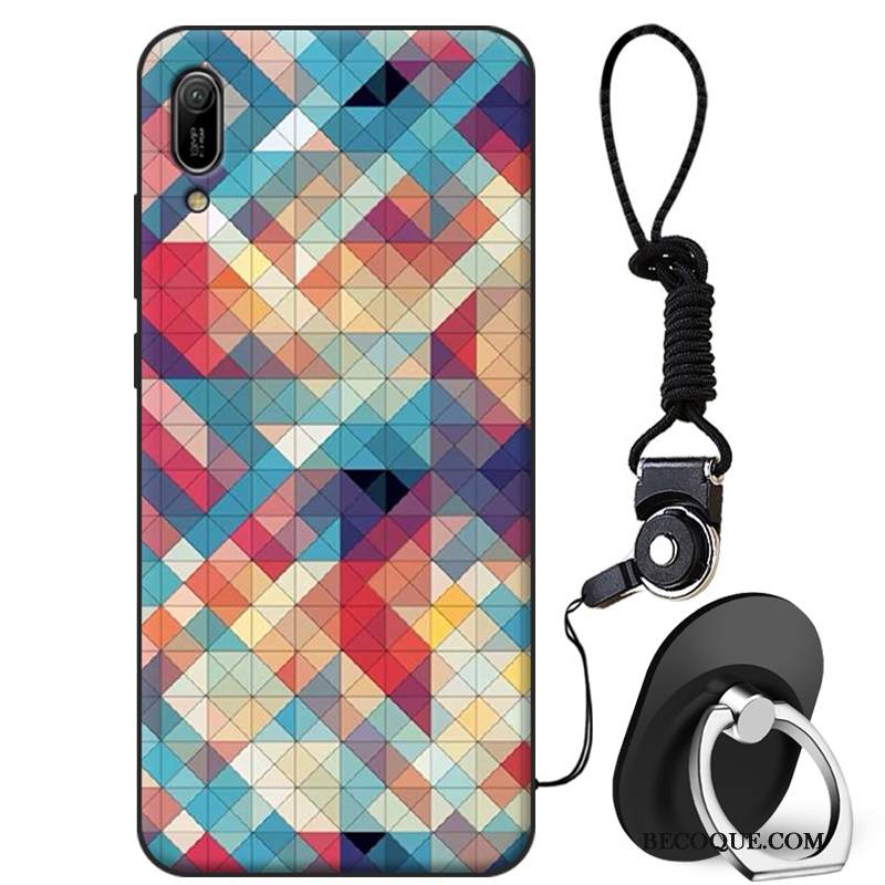 Kuori Huawei Y6 2019 Silikoni Persoonallisuus Murtumaton, Kotelo Huawei Y6 2019 Luova Sininen Puhelimen Kuoret