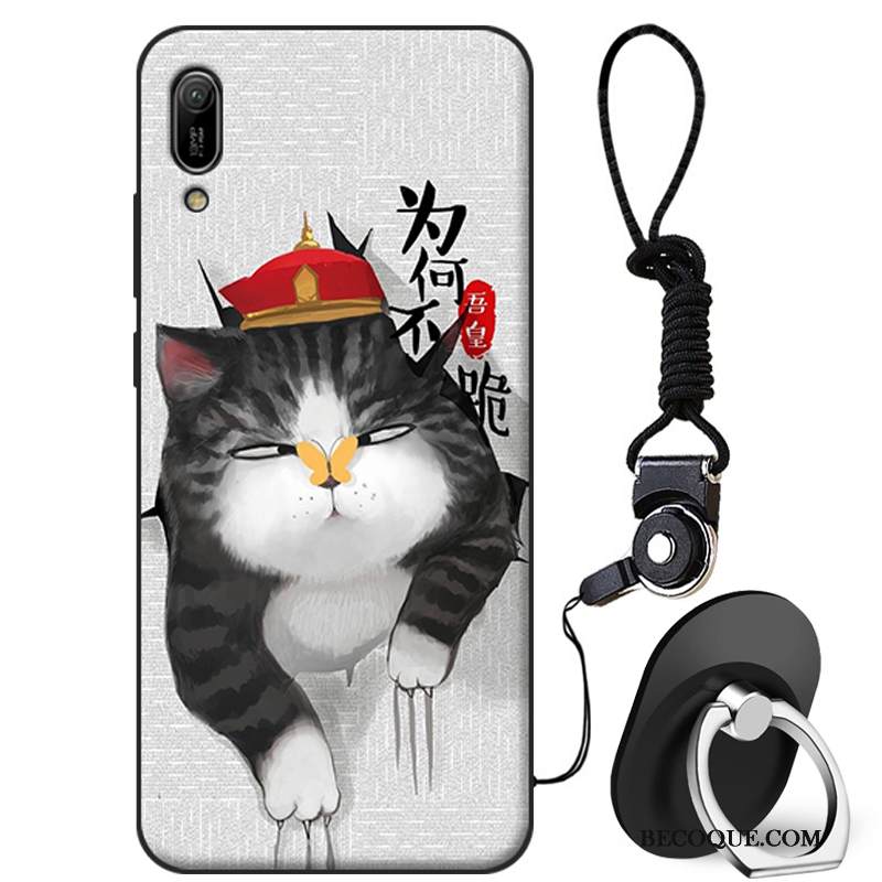 Kuori Huawei Y6 2019 Silikoni Persoonallisuus Murtumaton, Kotelo Huawei Y6 2019 Luova Sininen Puhelimen Kuoret