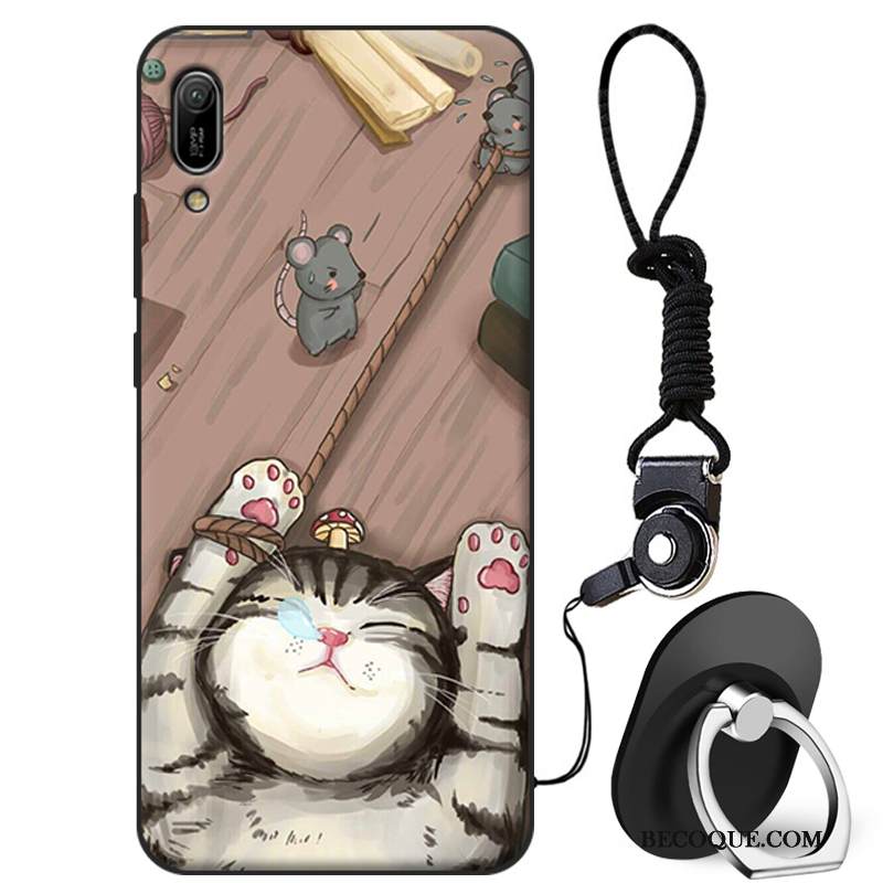 Kuori Huawei Y6 2019 Silikoni Persoonallisuus Murtumaton, Kotelo Huawei Y6 2019 Luova Sininen Puhelimen Kuoret