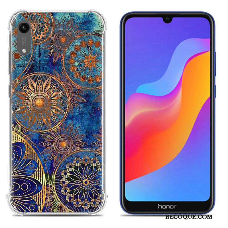 Kuori Huawei Y6 2019 Silikoni Puhelimen Kuoret Murtumaton, Kotelo Huawei Y6 2019 Pehmeä Neste Kukkakuvio Vihreä