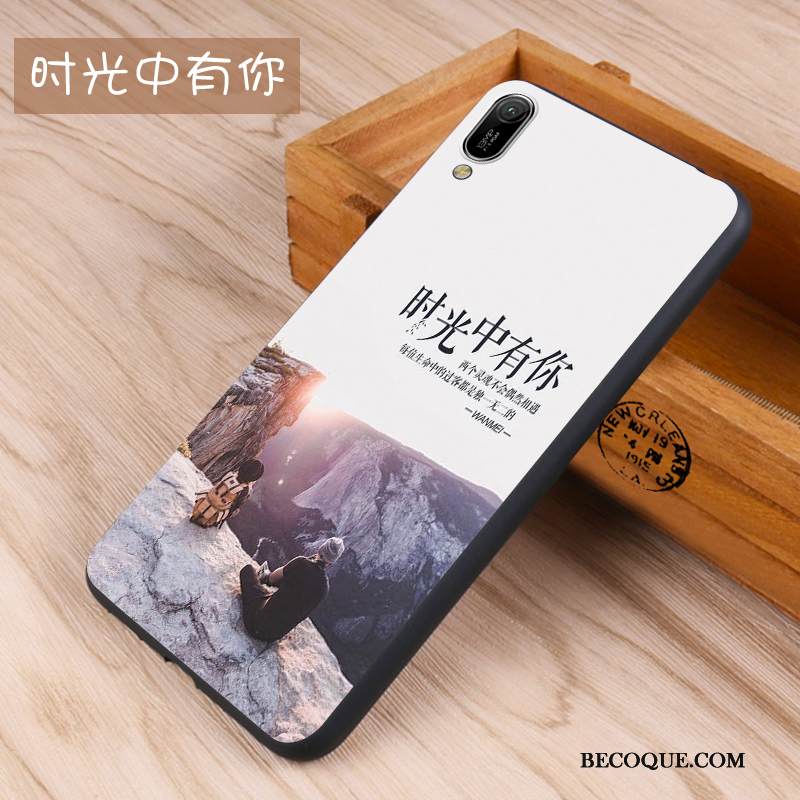 Kuori Huawei Y6 2019 Silikoni Tide-brändi Sininen, Kotelo Huawei Y6 2019 Pehmeä Neste Pesty Suede Murtumaton