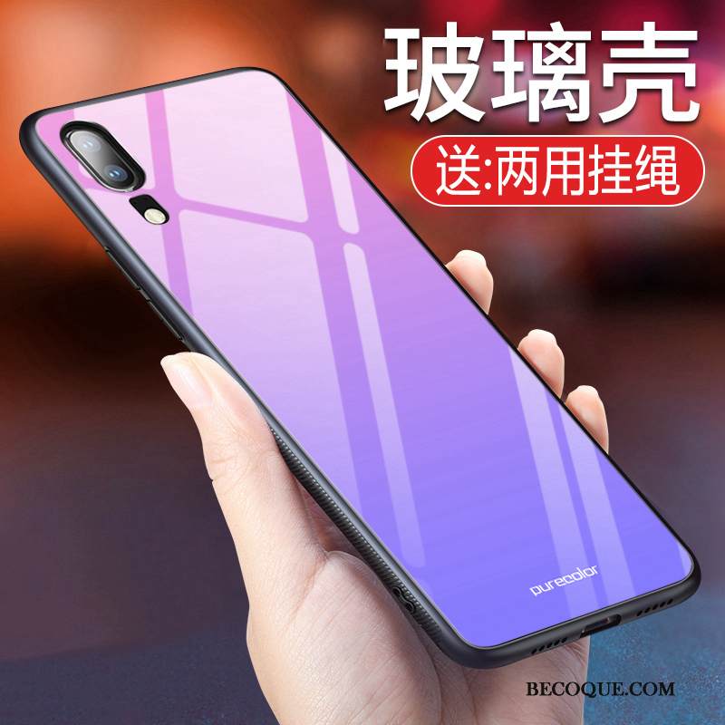 Kuori Huawei Y6 2019 Suojaus Lasi Trendi, Kotelo Huawei Y6 2019 Laukut Murtumaton Violetti