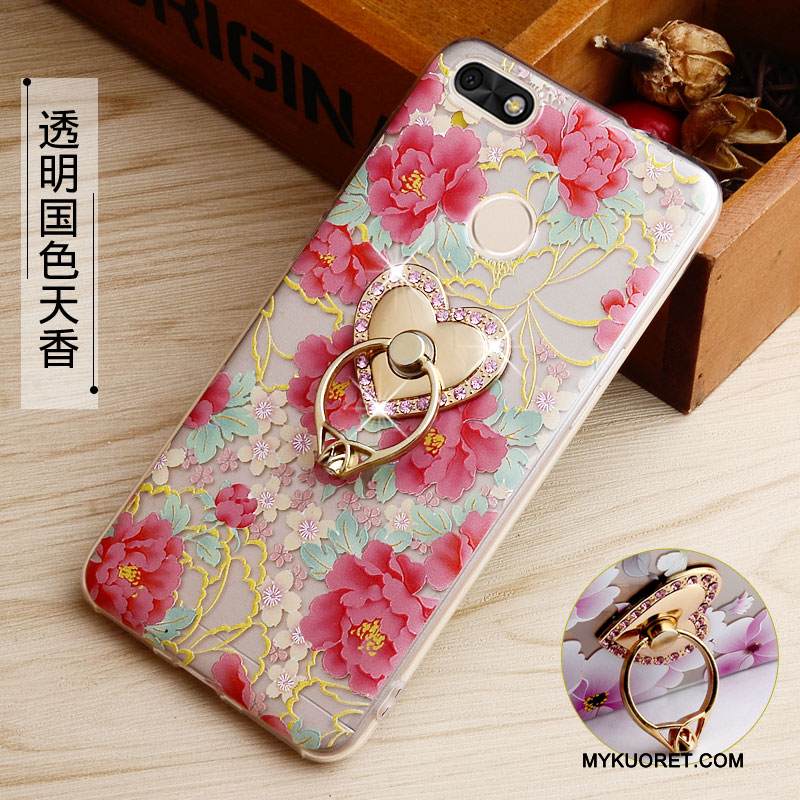 Kuori Huawei Y6 Pro 2017 Kohokuviointi Jauhe Läpinäkyvä, Kotelo Huawei Y6 Pro 2017 Maalaus Puhelimen Kuoret