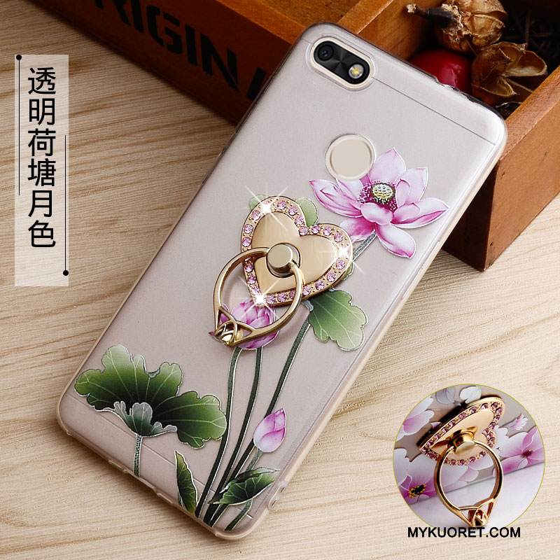 Kuori Huawei Y6 Pro 2017 Kohokuviointi Jauhe Läpinäkyvä, Kotelo Huawei Y6 Pro 2017 Maalaus Puhelimen Kuoret