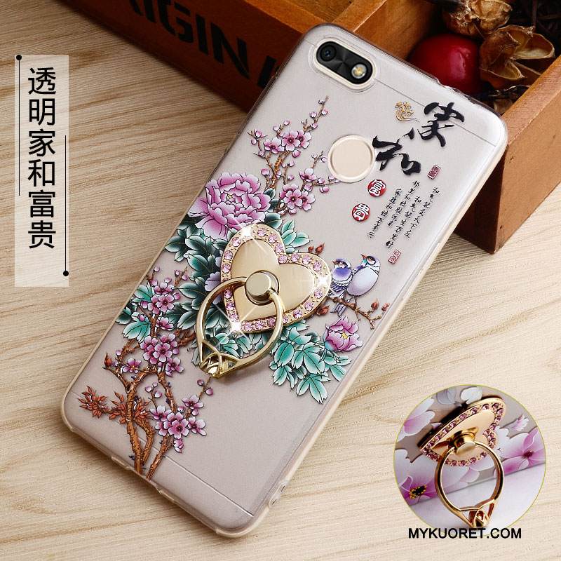 Kuori Huawei Y6 Pro 2017 Kohokuviointi Jauhe Läpinäkyvä, Kotelo Huawei Y6 Pro 2017 Maalaus Puhelimen Kuoret