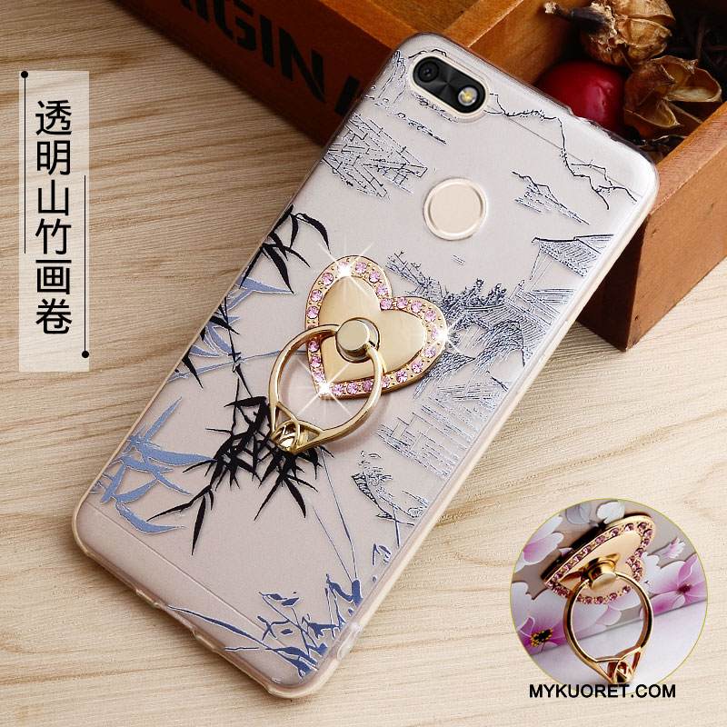 Kuori Huawei Y6 Pro 2017 Kohokuviointi Jauhe Läpinäkyvä, Kotelo Huawei Y6 Pro 2017 Maalaus Puhelimen Kuoret