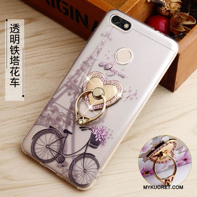 Kuori Huawei Y6 Pro 2017 Kohokuviointi Jauhe Läpinäkyvä, Kotelo Huawei Y6 Pro 2017 Maalaus Puhelimen Kuoret