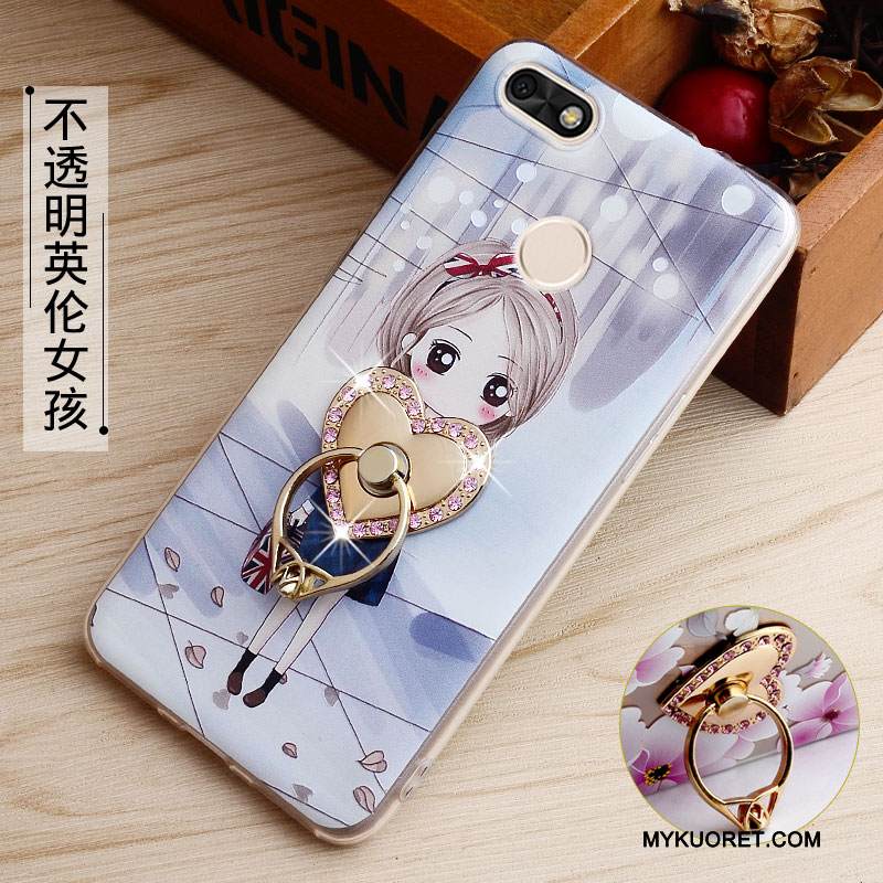 Kuori Huawei Y6 Pro 2017 Kohokuviointi Jauhe Läpinäkyvä, Kotelo Huawei Y6 Pro 2017 Maalaus Puhelimen Kuoret