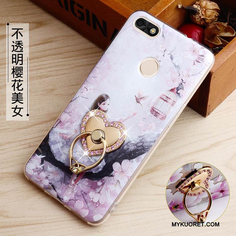 Kuori Huawei Y6 Pro 2017 Kohokuviointi Jauhe Läpinäkyvä, Kotelo Huawei Y6 Pro 2017 Maalaus Puhelimen Kuoret