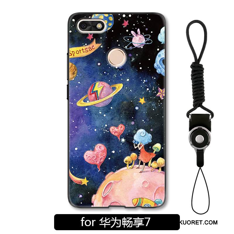 Kuori Huawei Y6 Pro 2017 Kohokuviointi Puhelimen Kuoret Pesty Suede, Kotelo Huawei Y6 Pro 2017 Monivärinen Persoonallisuus Värikäs