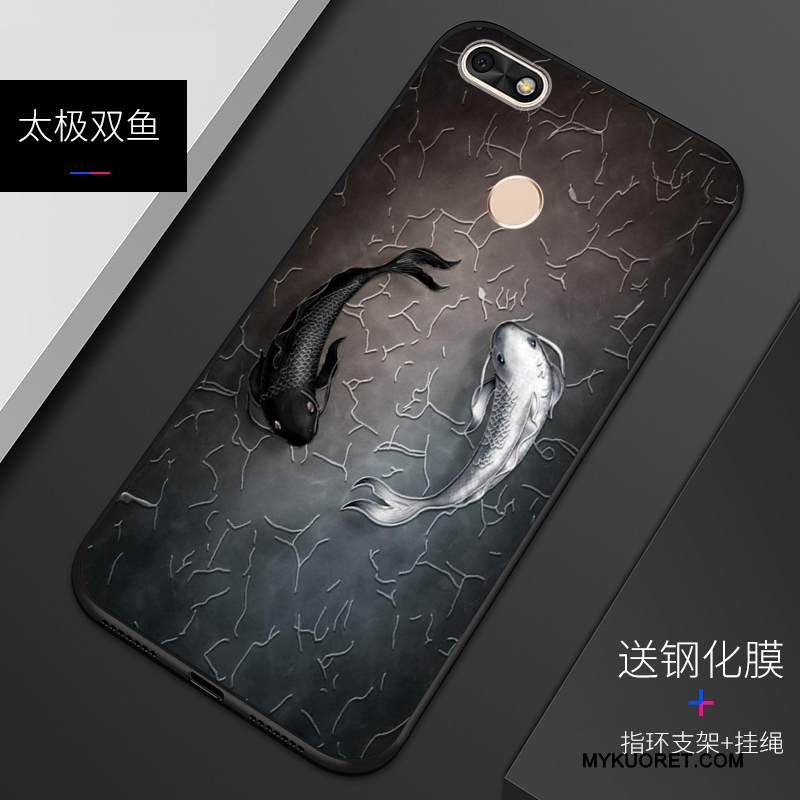 Kuori Huawei Y6 Pro 2017 Kohokuviointi Sininen Murtumaton, Kotelo Huawei Y6 Pro 2017 Suojaus Puhelimen Kuoret Muokata