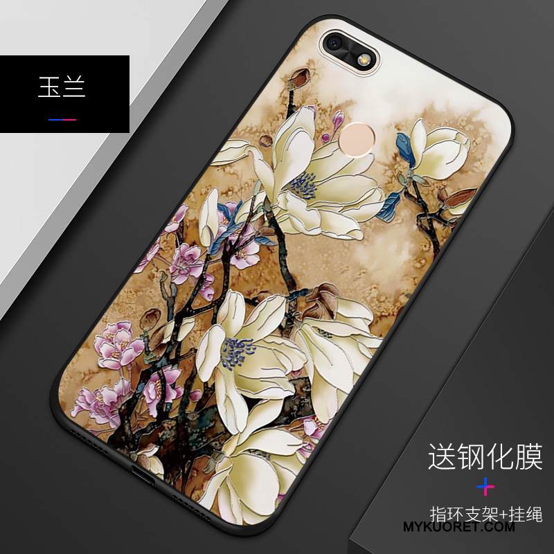 Kuori Huawei Y6 Pro 2017 Kohokuviointi Sininen Murtumaton, Kotelo Huawei Y6 Pro 2017 Suojaus Puhelimen Kuoret Muokata