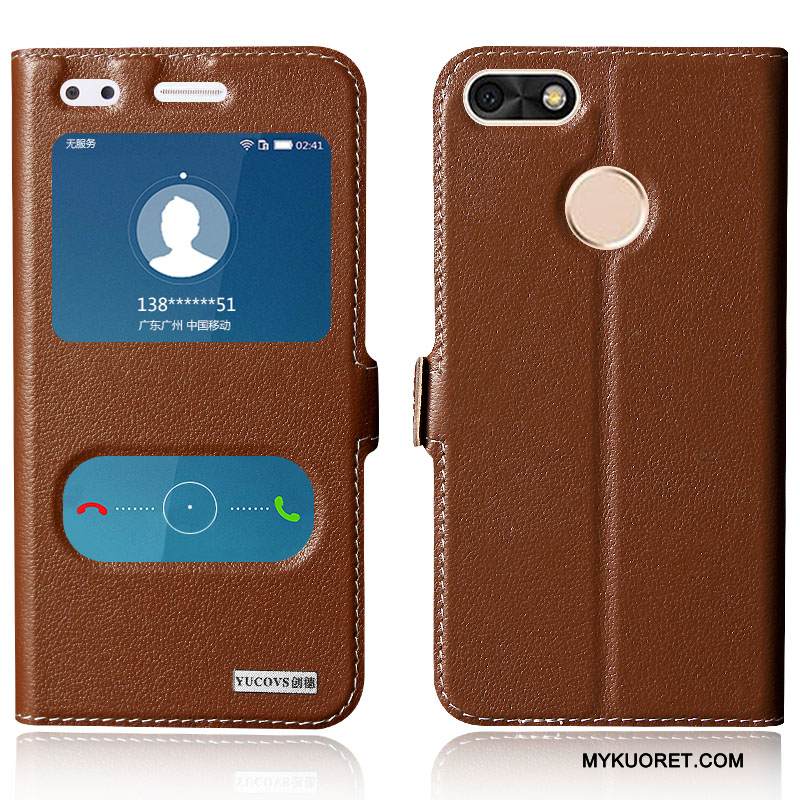 Kuori Huawei Y6 Pro 2017 Laukut Jauhe Murtumaton, Kotelo Huawei Y6 Pro 2017 Nahka Puhelimen Kuoret