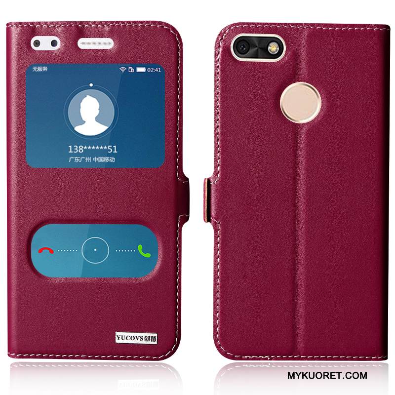 Kuori Huawei Y6 Pro 2017 Laukut Jauhe Murtumaton, Kotelo Huawei Y6 Pro 2017 Nahka Puhelimen Kuoret