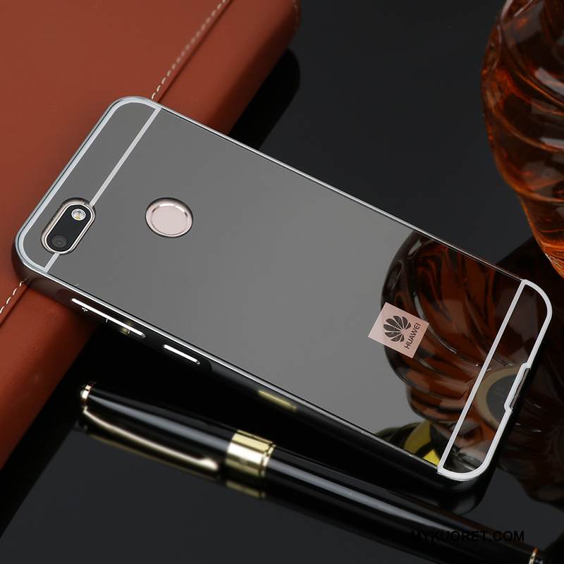Kuori Huawei Y6 Pro 2017 Luova Puhelimen Kuoret Yksinkertainen, Kotelo Huawei Y6 Pro 2017 Metalli Hopea Kehys