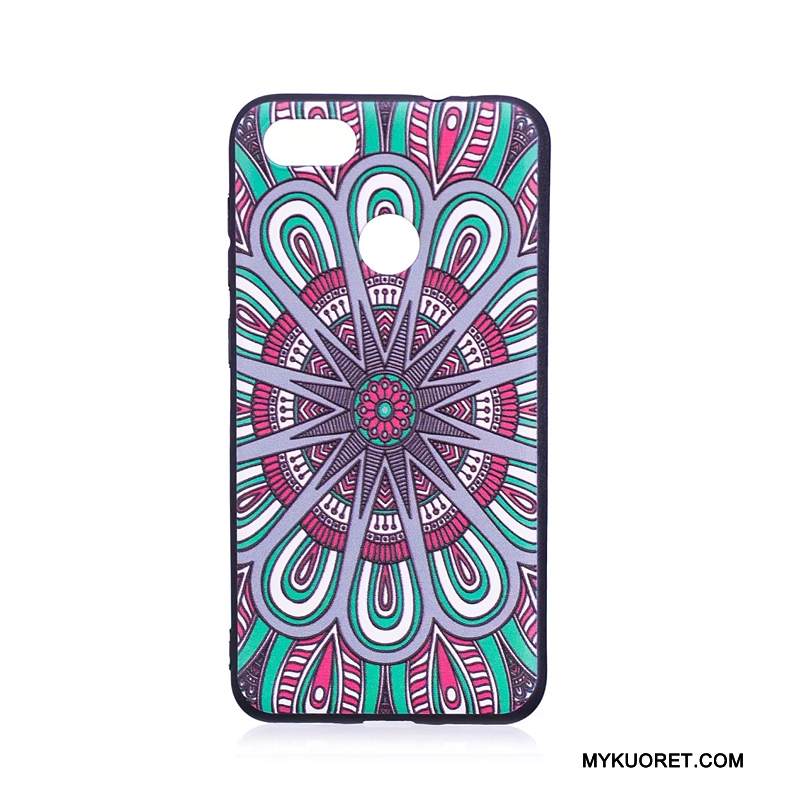 Kuori Huawei Y6 Pro 2017 Pehmeä Neste Puhelimen Kuoret Trendi, Kotelo Huawei Y6 Pro 2017 Suojaus Tummansininen