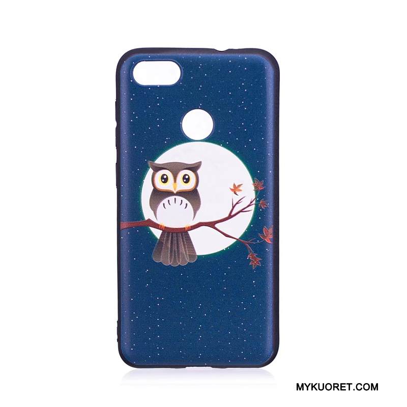 Kuori Huawei Y6 Pro 2017 Pehmeä Neste Puhelimen Kuoret Trendi, Kotelo Huawei Y6 Pro 2017 Suojaus Tummansininen