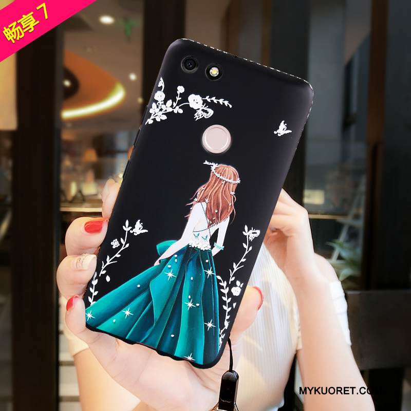 Kuori Huawei Y6 Pro 2017 Silikoni Puhelimen Kuoret Persoonallisuus, Kotelo Huawei Y6 Pro 2017 Pehmeä Neste Punainen