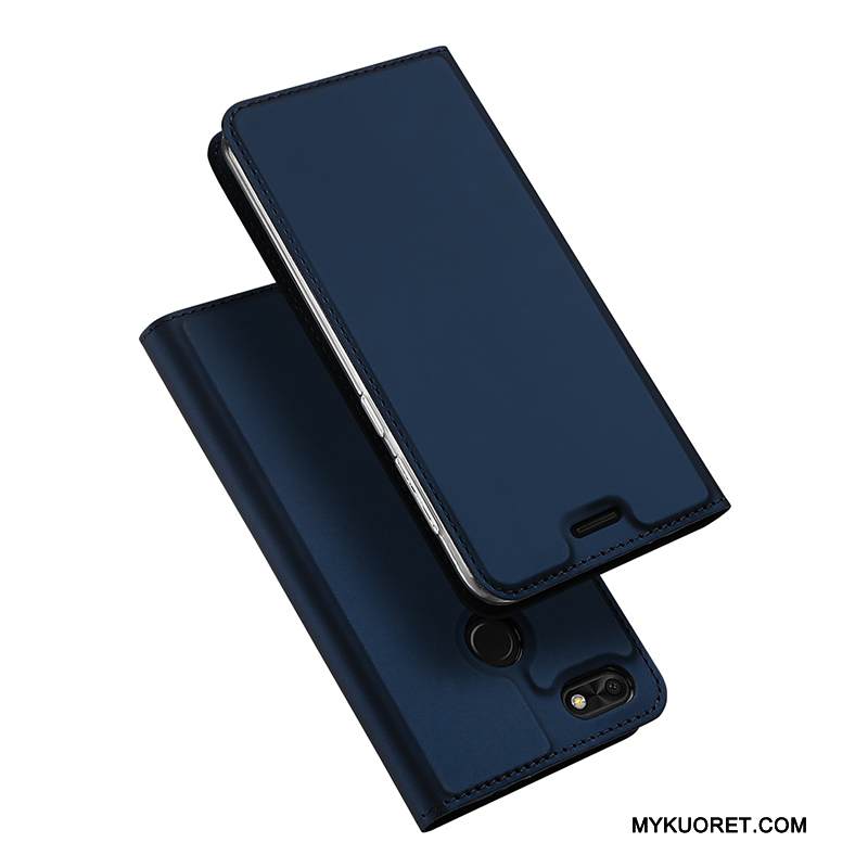 Kuori Huawei Y6 Pro 2017 Suojaus Kulta Liiketoiminta, Kotelo Huawei Y6 Pro 2017 Nahka Puhelimen Kuoret Murtumaton