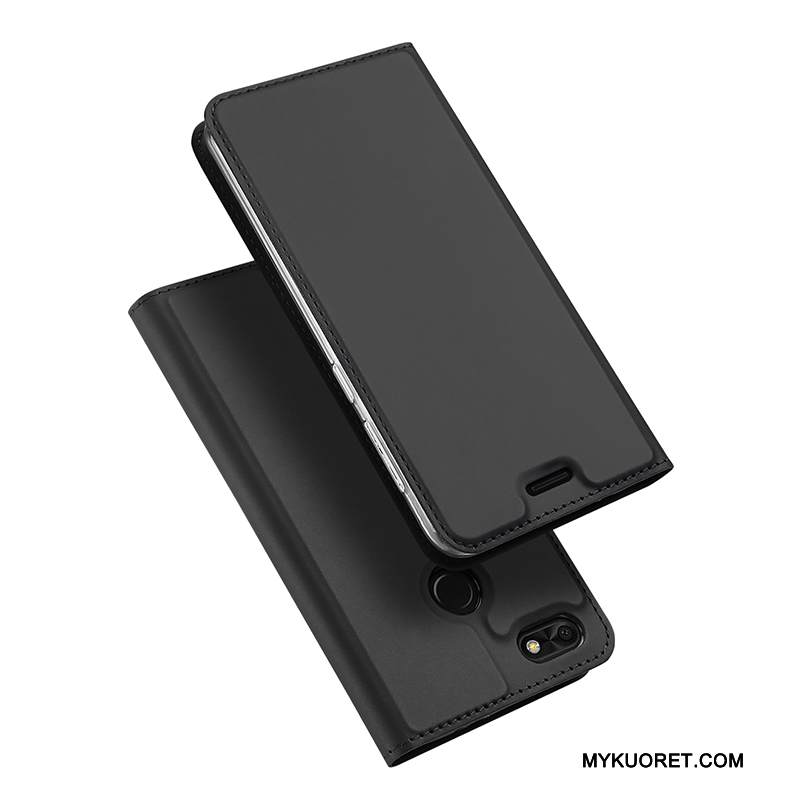 Kuori Huawei Y6 Pro 2017 Suojaus Kulta Liiketoiminta, Kotelo Huawei Y6 Pro 2017 Nahka Puhelimen Kuoret Murtumaton