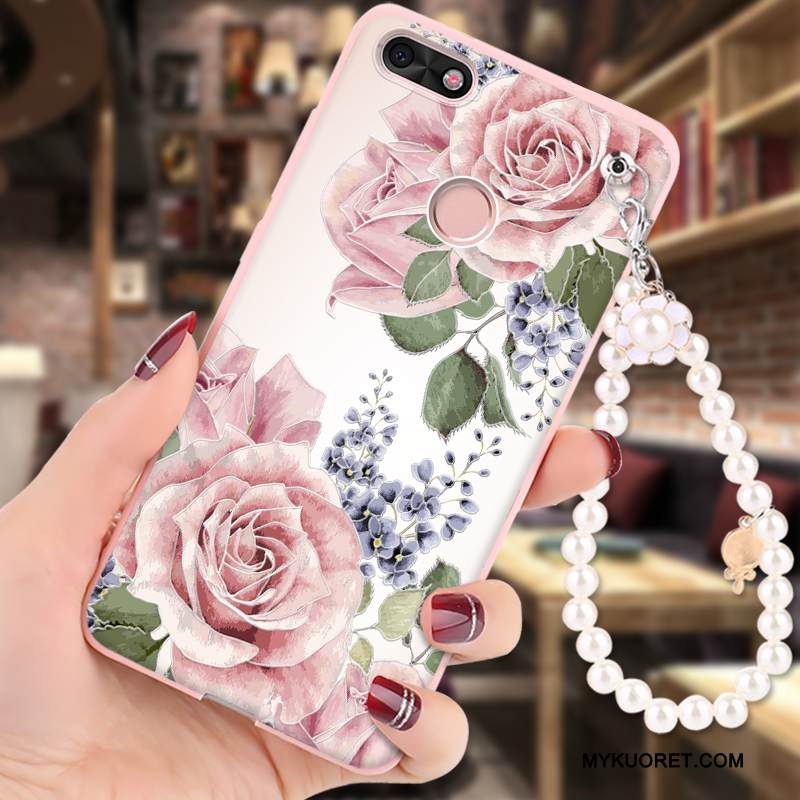 Kuori Huawei Y6 Pro 2017 Suojaus Murtumaton Ripustettavat Koristeet, Kotelo Huawei Y6 Pro 2017 Sarjakuva Vihreä Puhelimen Kuoret