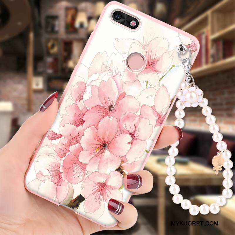 Kuori Huawei Y6 Pro 2017 Suojaus Murtumaton Ripustettavat Koristeet, Kotelo Huawei Y6 Pro 2017 Sarjakuva Vihreä Puhelimen Kuoret