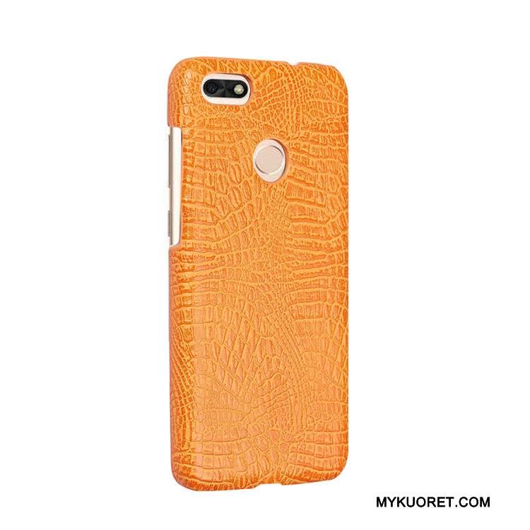 Kuori Huawei Y6 Pro 2017 Vuosikerta Kova Puhelimen Kuoret, Kotelo Huawei Y6 Pro 2017 Suojaus Krokotiili Oranssi