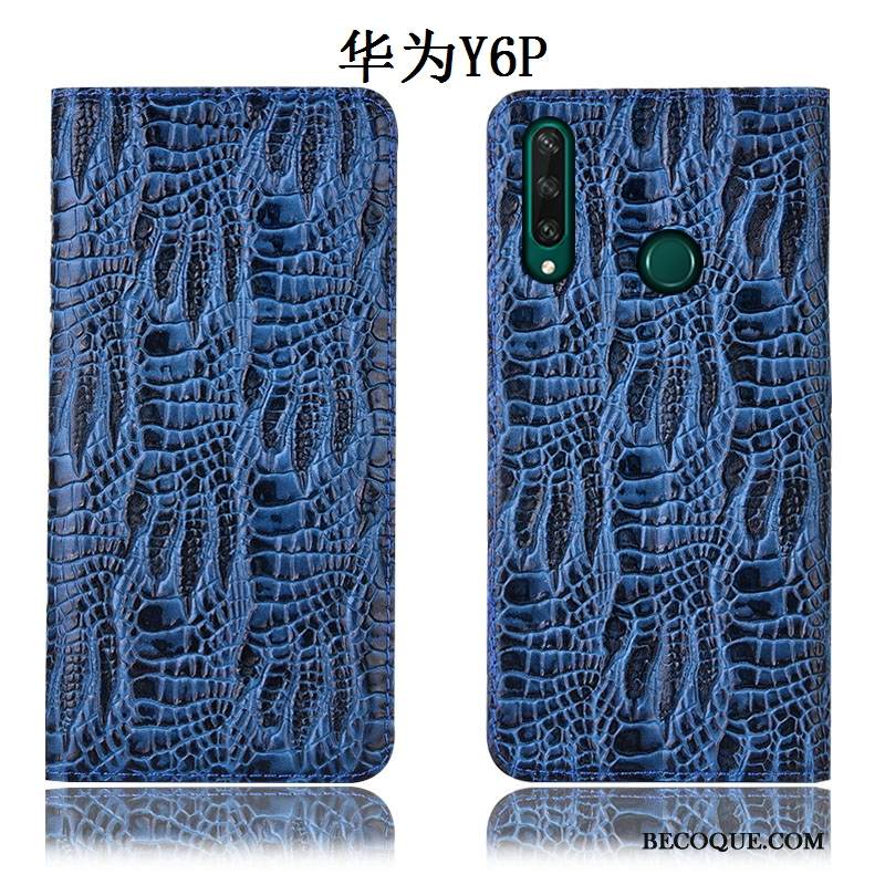 Kuori Huawei Y6p Kuoret Musta Puhelimen Kuoret, Kotelo Huawei Y6p Nahka Murtumaton Krokotiili