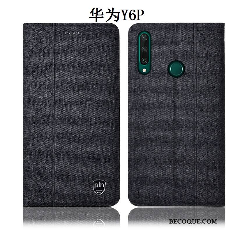 Kuori Huawei Y6p Suojaus Murtumaton Puhelimen Kuoret, Kotelo Huawei Y6p Laukut Harmaa Pellava