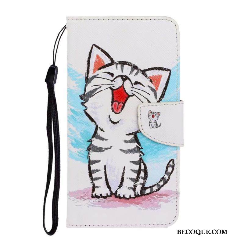 Kuori Huawei Y6s Kuoret Kortti Puhelimen Kuoret, Kotelo Huawei Y6s Nahka Kissa Sininen