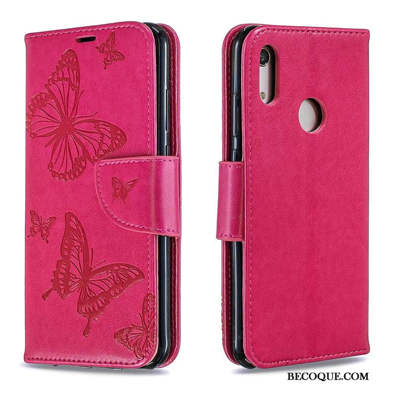 Kuori Huawei Y6s Nahka Perhonen Ripustettavat Koristeet, Kotelo Huawei Y6s Kohokuviointi Puhelimen Kuoret Violetti