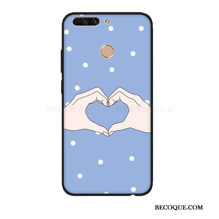 Kuori Huawei Y7 2018 Kohokuviointi Sininen Jauhe, Kotelo Huawei Y7 2018 Luova Aaltopiste Rakastunut