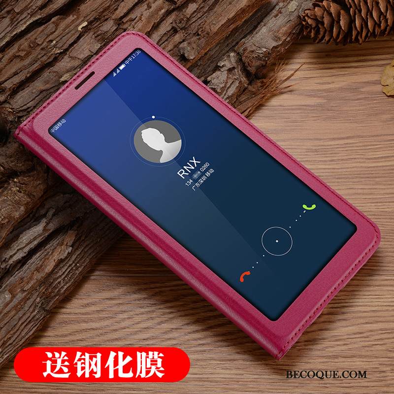 Kuori Huawei Y7 2018 Nahka Karkaisu Kalvo, Kotelo Huawei Y7 2018 Kuoret Puhelimen Kuoret Pinkki