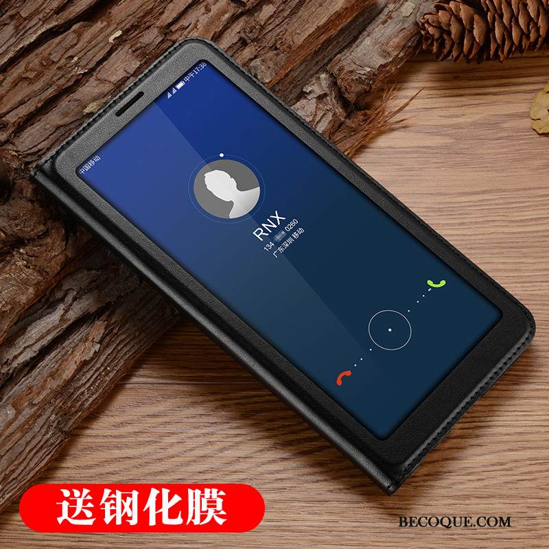 Kuori Huawei Y7 2018 Nahka Karkaisu Kalvo, Kotelo Huawei Y7 2018 Kuoret Puhelimen Kuoret Pinkki