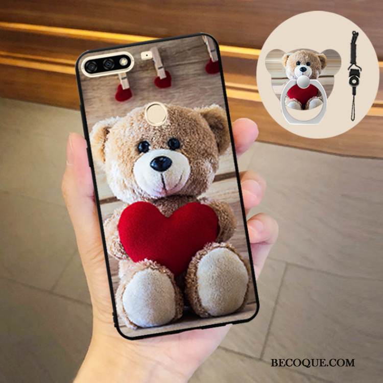 Kuori Huawei Y7 2018 Pehmeä Neste Ihana Puhelimen Kuoret, Kotelo Huawei Y7 2018 Laukut Tide-brändi Ripustettava Kaula