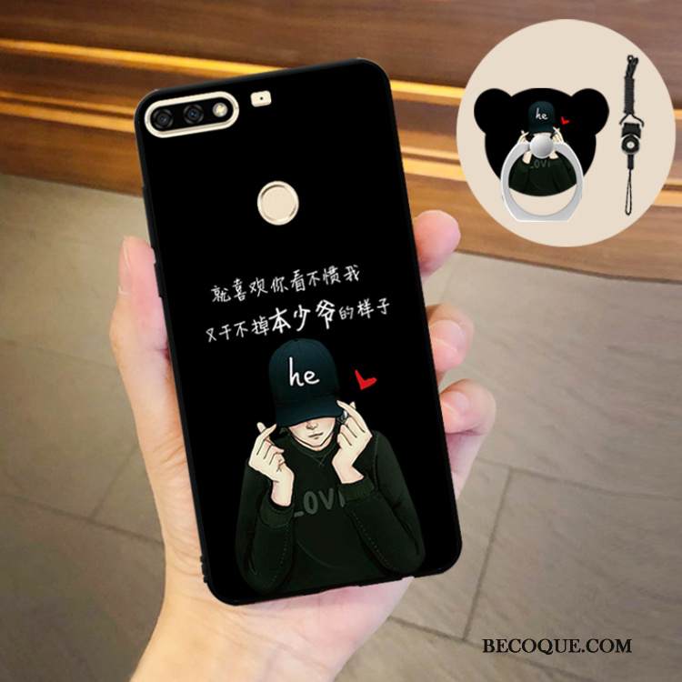 Kuori Huawei Y7 2018 Pehmeä Neste Ihana Puhelimen Kuoret, Kotelo Huawei Y7 2018 Laukut Tide-brändi Ripustettava Kaula