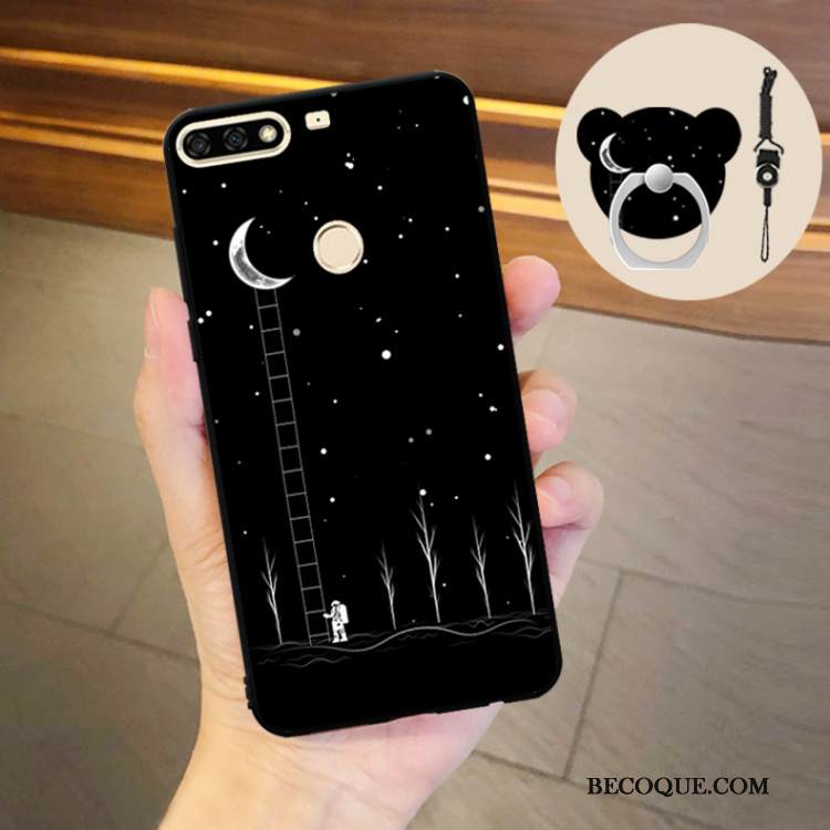 Kuori Huawei Y7 2018 Pehmeä Neste Ihana Puhelimen Kuoret, Kotelo Huawei Y7 2018 Laukut Tide-brändi Ripustettava Kaula