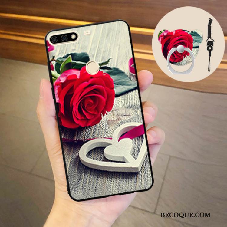 Kuori Huawei Y7 2018 Pehmeä Neste Ihana Puhelimen Kuoret, Kotelo Huawei Y7 2018 Laukut Tide-brändi Ripustettava Kaula