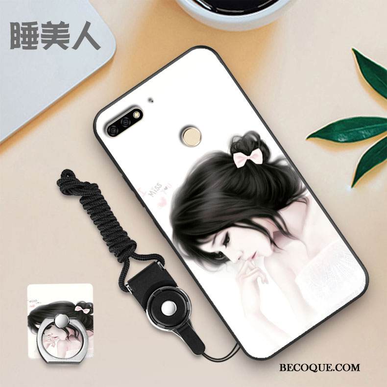 Kuori Huawei Y7 2018 Pehmeä Neste Musta Puhelimen Kuoret, Kotelo Huawei Y7 2018 Sininen Kalvo