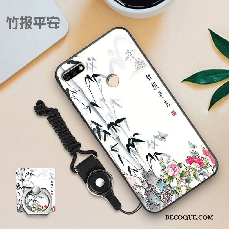 Kuori Huawei Y7 2018 Pehmeä Neste Musta Puhelimen Kuoret, Kotelo Huawei Y7 2018 Sininen Kalvo