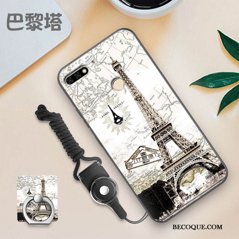 Kuori Huawei Y7 2018 Pehmeä Neste Musta Puhelimen Kuoret, Kotelo Huawei Y7 2018 Sininen Kalvo